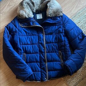 ⭐️Old Navy Navy Blue Winter Coat with Plush Fur Trim